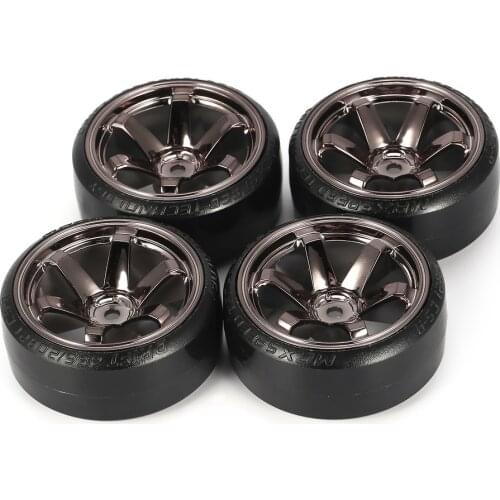 4Pcs RC Hard Pattern Drift Tires Tyre Wheel for Traxxas HSP Tamiya HPI 1:10 RC On-road Vehicle Drifting Car Hard Tyre Set