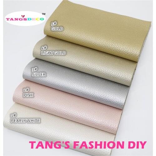 5PCS--20X22CM DIY Hair Bow Material High Quality DIY Shinny Embossed Pearly Color PU Synthetic Faux Leathers