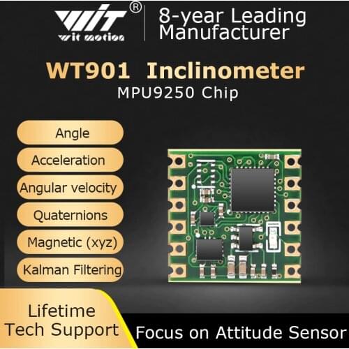 WitMotion WT901 9-Axis Inclinometer High-Accuracy Acc+Gyro+Angle (XY 0.05° Accuracy)+Electronic Compass with Kalman Filtering