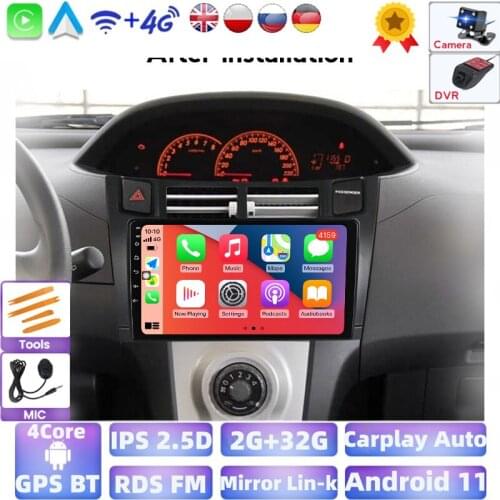 Android Car RADIO For Toyota-y Yaris 2005-2012 9 Inch Car Multimedia DVD Player GPS Navigation Support Carplay/Car Information