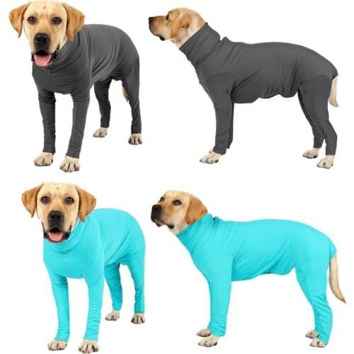 Pet Big Dog Tight Clothes Solid Color Jumpsuit Dog Four-legged Pajamas Coat Nursing Belly Weaning Clothes Bodysuit Home Wear