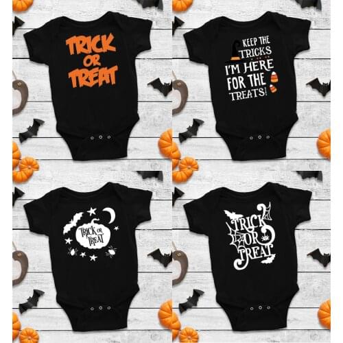 Halloween Baby bodysuits Trick Or Treat Baby Infant rompers baby Halloween Outfit Infant Gift Baby Clothes 3M-24M
