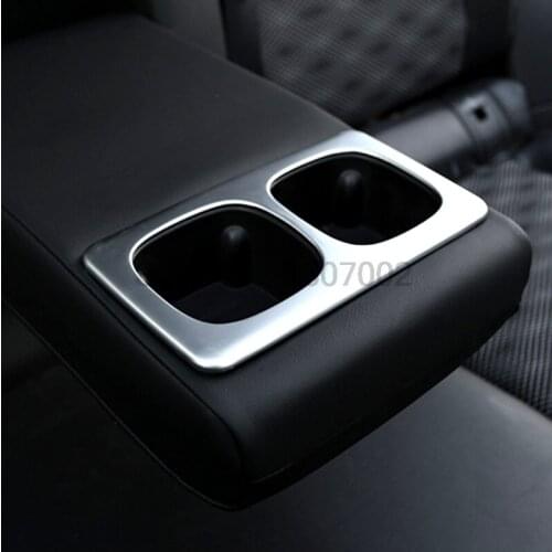 For Nissan Qashqai 2015 2016 2017 Matte Chrome Rear Seat Cup Holders Cover Trim Bezel Protectors Decoration