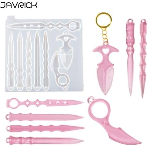 Self Defence Dagger Mold Anti-Wolf Weapons Sword Silicone Mold Sword Axe Tacticals Pen Pendant Mold Jewelry Making Tools