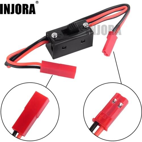 INJORA RC Car LED Light Control Power Switch JST Connector Wires for Axial SCX10 90046 HSP Tamiya Traxxas TRX4 RC Crawler