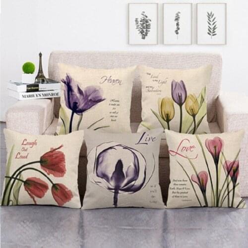 Beautiful flower carnation lavender purple pillowcase sofa car home decoration cushion cover
