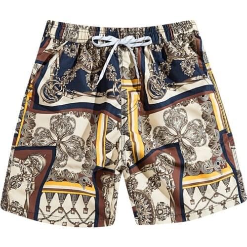 Classical printed swimwear men beach leisure shorts hot summer vacation couple board briefs pool men swimsuits sunga swim trunk
