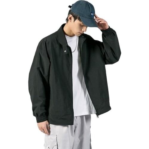 2021 Jacket Mens New Spring Autumn Workwear Coat Solid Color Fashion Handsome Loose Streetwear Leisure Free Shipping Recommend