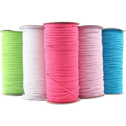 200yards 3mm Sewing Elastic Band Colourful High Elastic Ribbon Flat Rubber Band for Clothes Waist Band Stretch Rope Hair