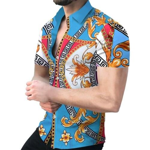 Hot Sale Mens Printing Clothing Casual Fashion Printed Shirt Single-Breasted Cardigan Long Sleeve Shirt Shopping Style Men