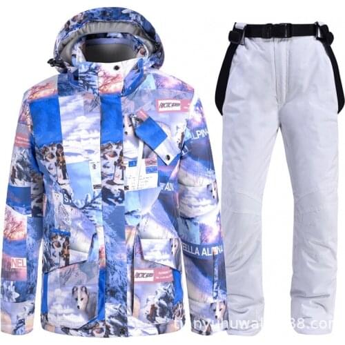 -30 degree Ski Suit Men Women Warm Ski Jackets Waterproof Windproof Snowboarding Jacket Pants Set Snow Costumes Outdoor Wear