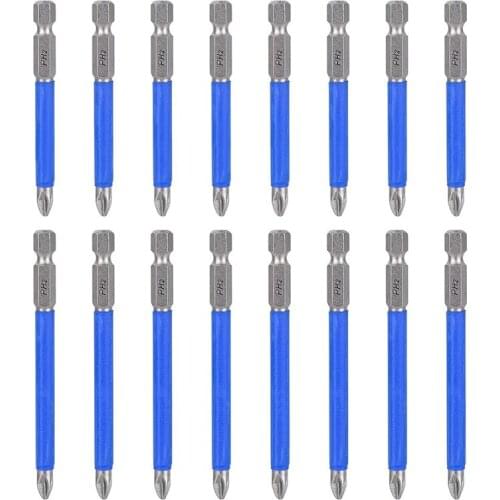 HLZS-20Pcs Magnetic PH2 Screwdriver Bits Set Non-Slip Cross Head Electric Screwdriver Bits Set 1/4 Inch Hex Shank 90mm 65mm