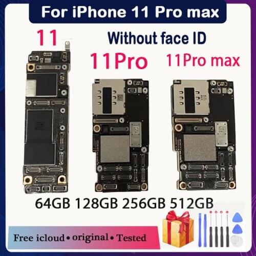 Clean iCloud Unlocked For iPhone 11 PRO MAX Motherboard For iPhone 11 PRO & 11 Logic Board With Full Chips Support IOS Update