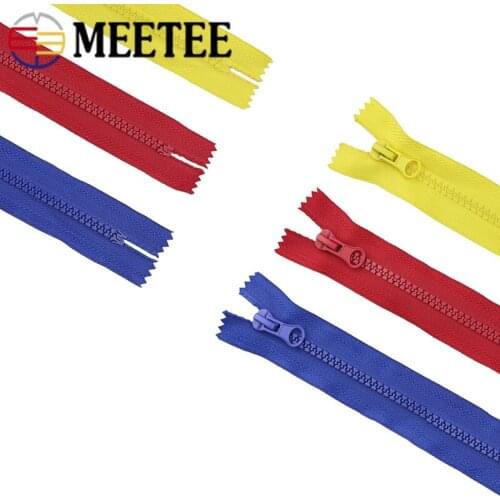 Meetee 10pcs 15/20/30/40cm Close-End Zipper 5# Resin Zips for Jacket Coat Pocket Zippers DIY Garment Sewing Zip Bags Repair Kits