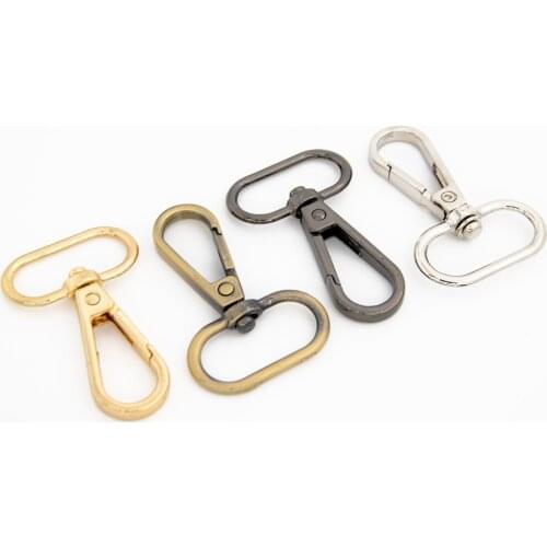 10pcs Metal Swivel Oval Ring Snap Hook Trigger Clasps Clips for Diy Leather Craft Bag Strap Belt Webbing Keychain