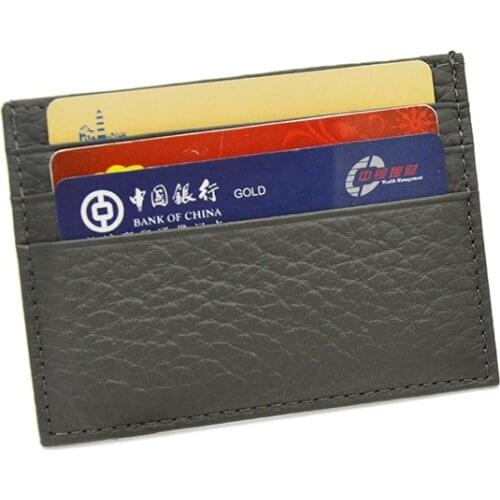 100% Genuine Cow Leather Men&Women Elephant Grain Card Holder Beige Durable Slim Creamy white Bank Business ID Card Wallet Case