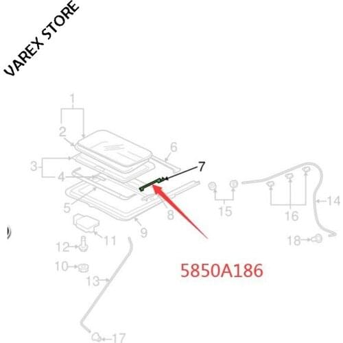 Skylight guide rod for M itsubishi Outlander OEM: 5850A185
