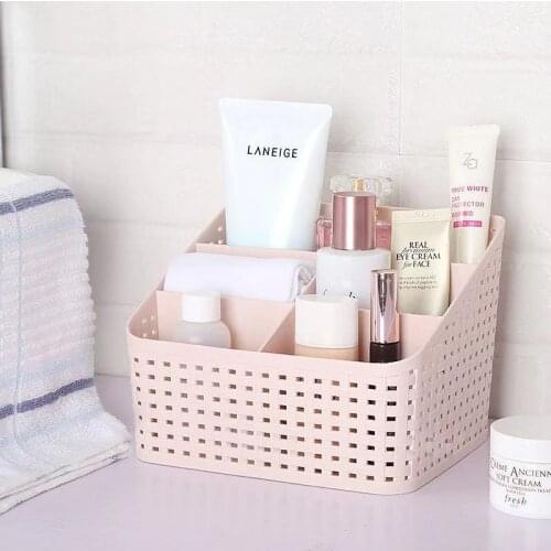 Cosmetics Organizer Nail Polish Makeup Tools Pen Holder Rack 3 Lattices Jewelry Brush Storage Case Office Desk Organizer