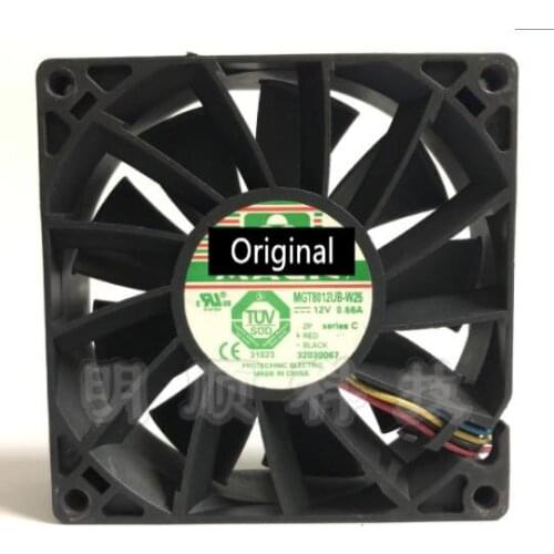 Original 100% working MGT8012UB-W25 8025 80mm Fans DC 12V 0.66A 4-wire PWM High Speed CFM Cooling Fan