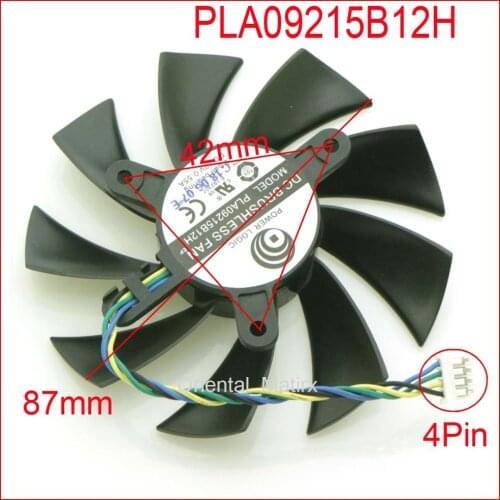Free Shipping PLA09215B12H 12V 0.55A 87mm 4Wire 4Pin Fan For HP GTX1060 3G ITX Graphics Card Cooling Fan