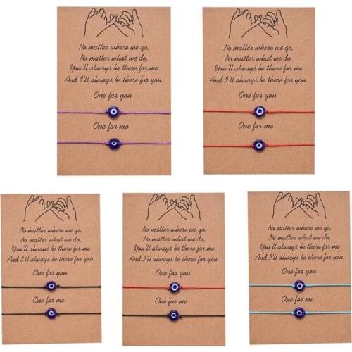 Lucky Eye Braided Blue Evil Eye Bracelet Red Blue Black Rope Chain Charm Bracelet Adjustable DIY Jewelry for Women