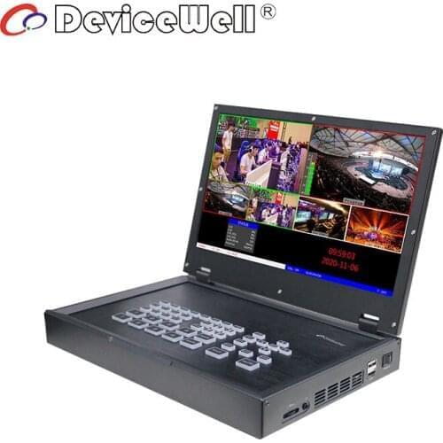 DeviceWell HDS9125 HDS 9125 Switcher Portable 5 Channel Inch Screen Monitor Live Broadcast LCD Display 4 HDMI 1 DP Input Video