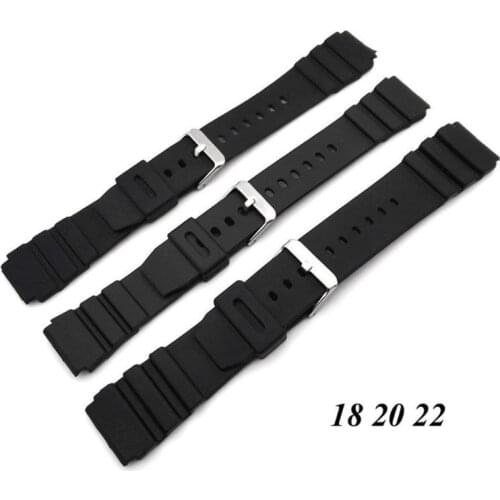 Silicone Rubber Watch Strap Band Deployment Buckle Diver Waterproof 18mm - 22mm