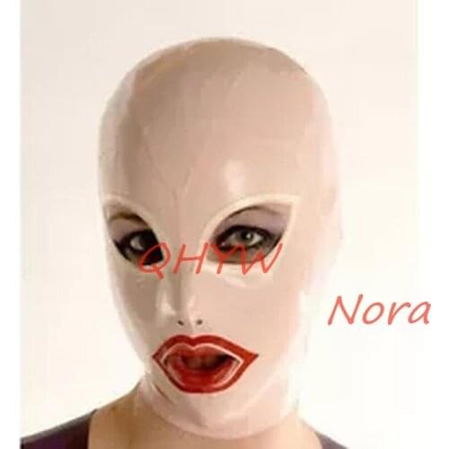 Sexy design Women Full Face handmade Latex Hood Open Eye and mouth fetish customize size anime cosplay