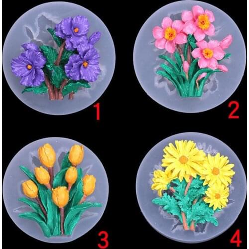 Sunflower Carnation shape silicone mold drop glue pendulum pendant accessories