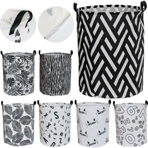 Foldable Laundry Basket For Dirty Clothes For Kids Baby Toys Cotton Linen Waterproof Storage Hamper Kids Baby Home Organizer