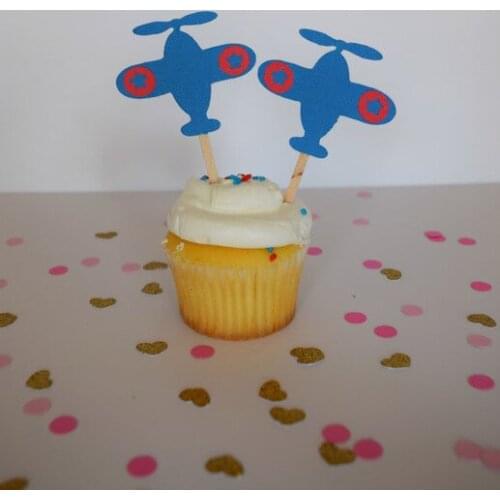 Plane Theme cupcake toppers party boy baby bridal shower birthday ocearn wedding cake topper decor