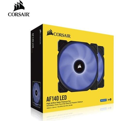 CORSAIR AF140 LED Low Noise Cooling Fan, Single/Dual Pack - Blue/Red 140 mm