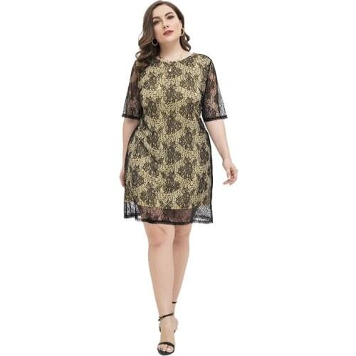 Xl-4xl Summer WomenS Dress 2021 Lace Dress Long Vintage Maxi Party Beach Women Dresses Light Prom Large Plus Size Curv Black