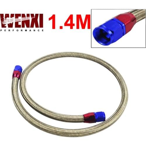 1.4METER AN10 STAINLESS STEEL BRAIDED Fuel Oil Line + 2PCS AN10 STRAIGHT AN SWIVEL FITTING WX3703S