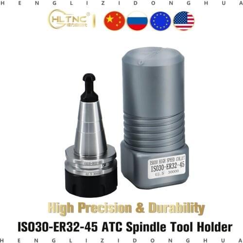 1 PC ISO30 ER32 45L Tool Holder high Precision ISO Standard Collet Chuck For CNC Milling Router Machine 30000RPM ATC Spindle