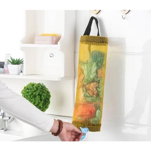 1PC Nylon Mesh Garbage Rubbish Bags Hanging Kitchen Packing Shopping Bag Trash Can Household Cleaning Tools NX 007