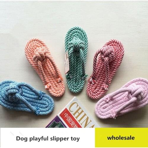 10P Pcs Cotton Rope Dog Toy Slipper Shoes Shape Pet Dog Biting Chew Firm Pet Toy Outdoor Traning for Small Medium Dogs
