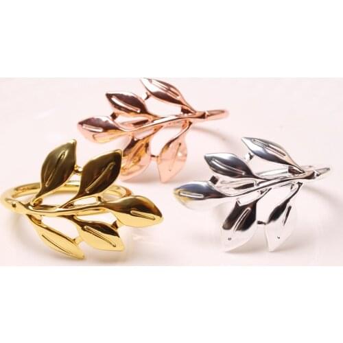 12PCS/Metal Napkin Ring Alloy Leaf Shape Napkin Ring Table Decoration Napkin Holder Party Table Napkin Ring