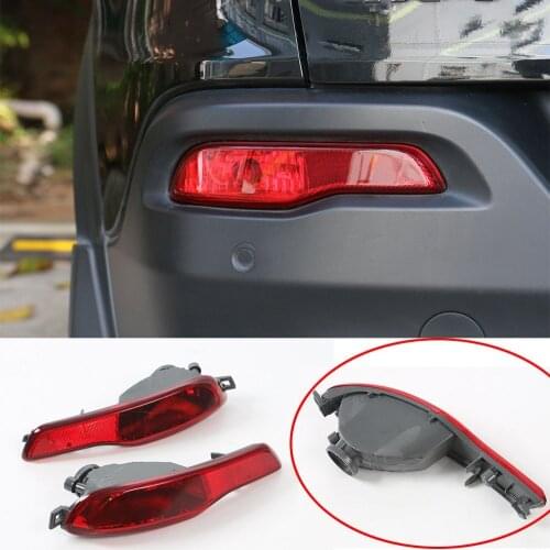 2PCS Rear Bumper Reflector Fog Brake Light Lamps Fit ForJee Cherokee 2014-2018