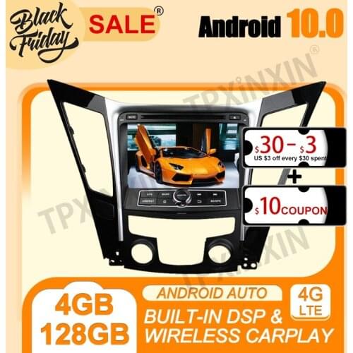 4G+128G PX6 Android 10.0 IPS Carplay For Hyundai Sonata 2011-2013 Multimedia Player Auto Radio Tape Recorder GPS Navi Head Unit