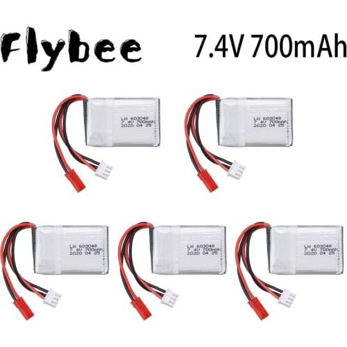 7.4V 700mAh Lipo Battery For MJXRC X600 F46 X601H JXD391V aircraft 7.4 V 700 mAH 2S Lipo battery JST plug high quality 603048