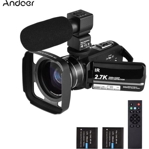 Andoer 2.7K Ultra HD Digital Video Camera DV Camcorder 36MP 16X Zoom 3-inch Rotatable LCD Touch Screen IR Night Vision Motion