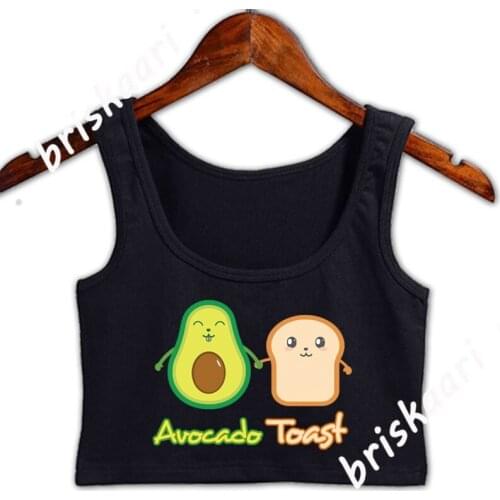 Avocado Toast Foodie Funny Crop Top Tank Top For Girl Size S-3xl Customized Crazy Summer Style Letters Solid Color Female Vest