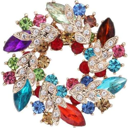 Bauhinia Flower Crystal Brooches for woman Wholesale High-grade Scarf brooch mothers day gift