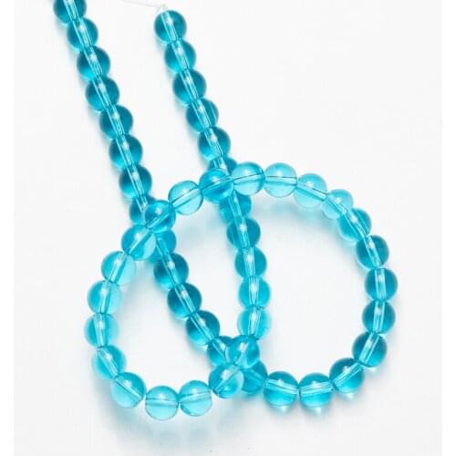 Wholesale Blue Glass Beads Charm Bracelet Natural Beads Stone 4mm 6mm 8mm 10mm 12mm for Jewelry Making Bracelet Earrings DIY