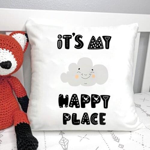 Nursery Pillow Case Baby Nursery Cushion Woodland Baby Shower Decor Gift White Throw Pillow Cover with Zipper New Baby Present