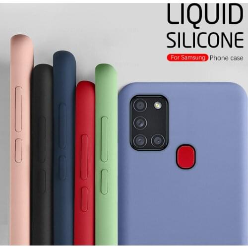 Case for samsung a21s cover liquid silicone case for samsung galaxy a21s a 21s a21 s a217f galaxy a21s bumper back phone coque