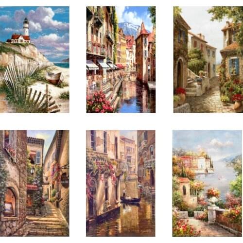 Venice Town Landscape Painting Canvas Painting Prints Home Decoration Living Room Bedroom Modern Art Wall Picture Poster Cuadros