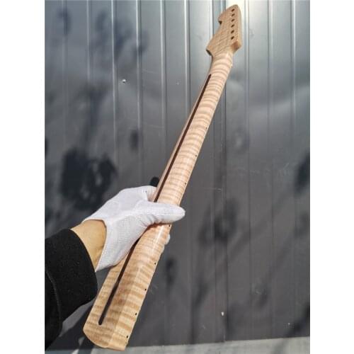 New flam tiger Electric guitar neck 21 fret 25.5'' maple made and maple Guitar Fretboard #45