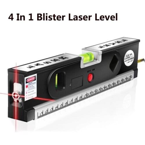 4 In 1 Blister Laser Levels Horizon Vertical Measuring Tape Aligner Laser Marking Lines Ruler Tool tripod for choose